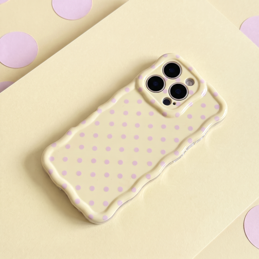 Wavy Phone Case - Butter Blush Polka Dot