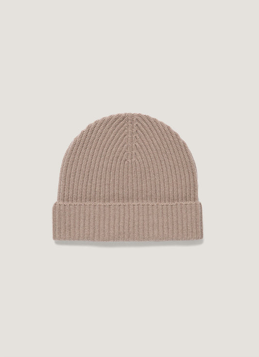 Cashmere Ribbed Hat In Mink Ahat9055 Brgb