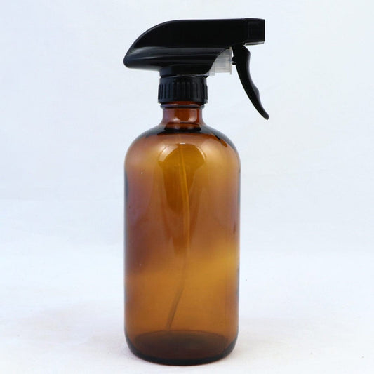 Amber Glass Bottle with Black Trigger Spray - 500ml