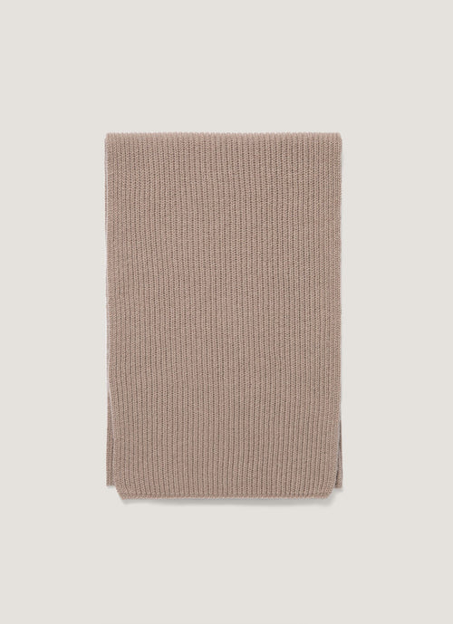 Cashmere Ribbed Scarf in Mink