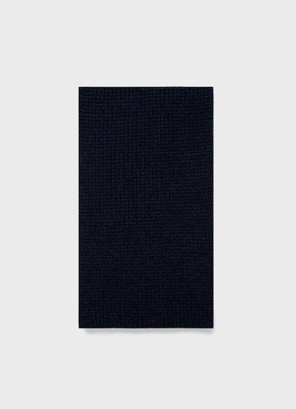 Textured Waffle Scarf In Navy Asca9457 Buaa