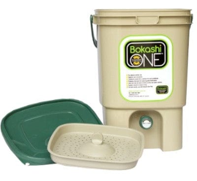 Bokashi Compost Bin - Tan & Green (Bin Only)