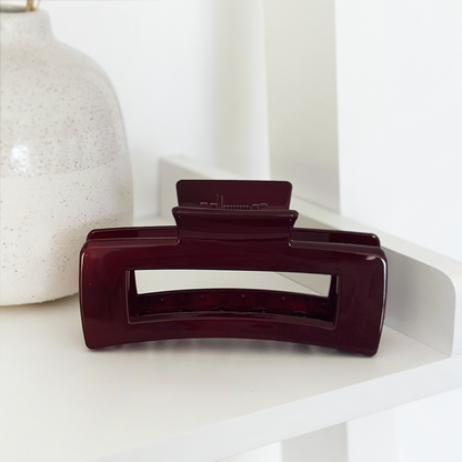 Burgundy Square Claw Clip