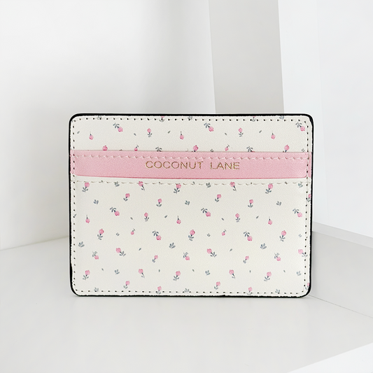 Ditsy Floral White Card Holder