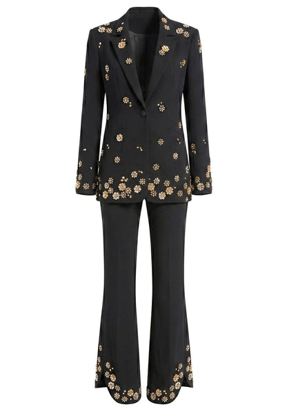 Crystal Flower Suit Black