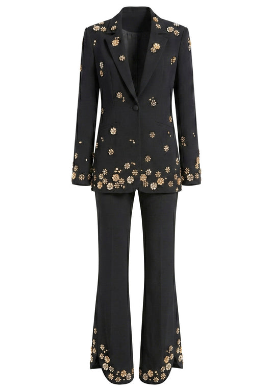 Crystal Flower Suit Black