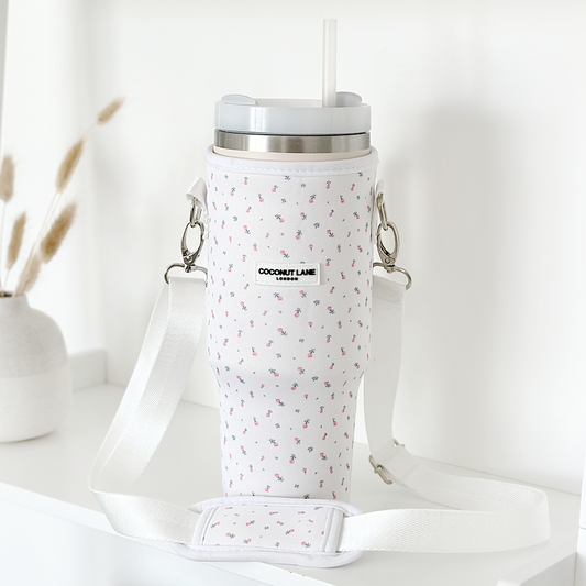 Tumbler Carry Case - Ditsy Floral White