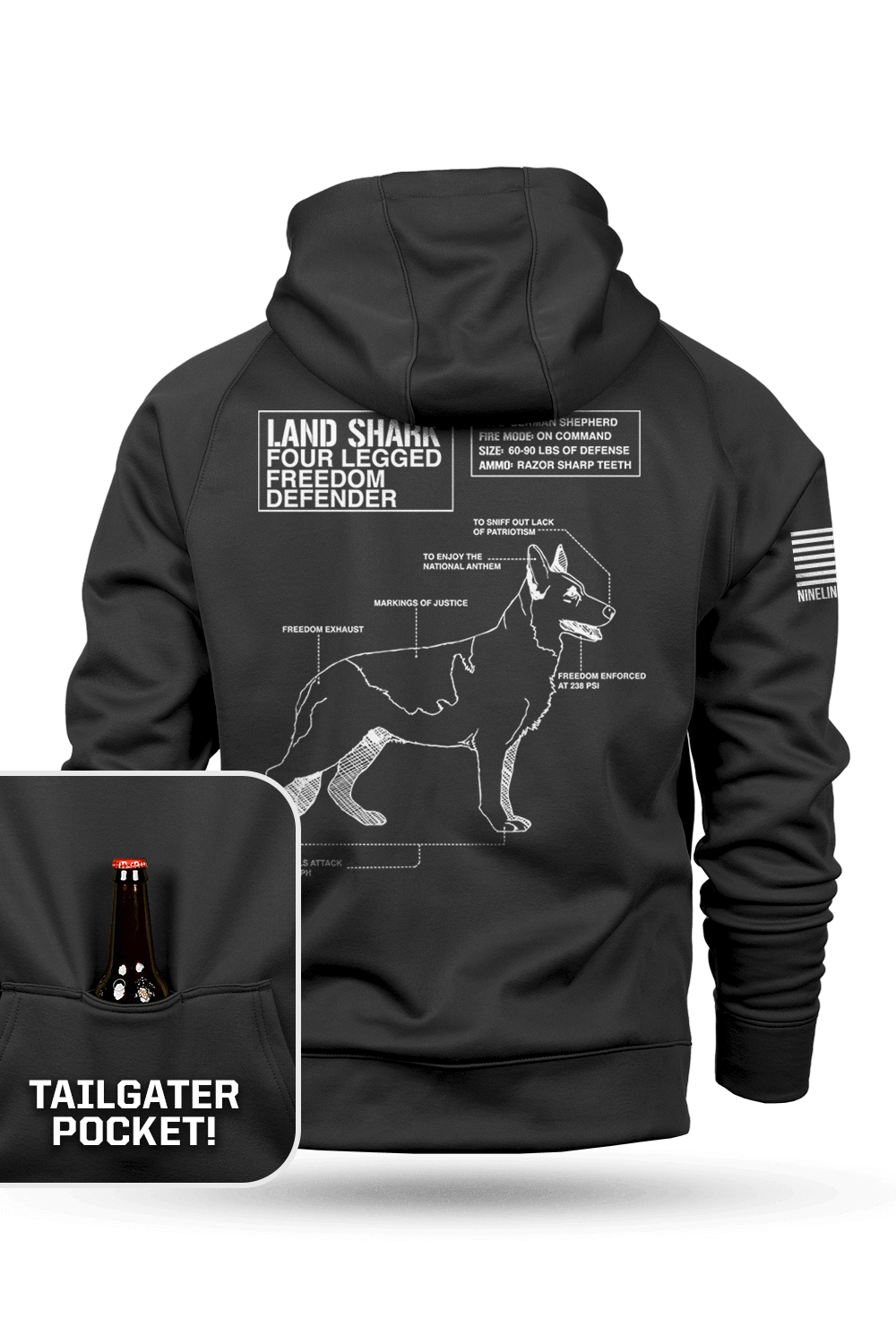 Land Shark - Raglan Tailgater Hoodie
