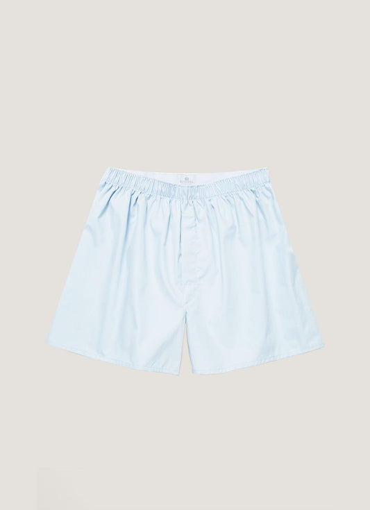 Mens Poplin Cotton Boxer Short In Blue Mbox4700 Buan