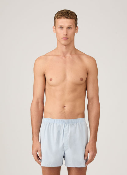 Mens Poplin Cotton Boxer Short In Blue Mbox4700 Buan