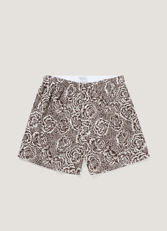 Mens Classic Boxer Shorts In Liberty Fabric In Cedar Rose Floral Mbox4701L Bkbm