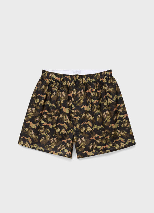 Mens Classic Boxer Shorts In Liberty Fabric Green Mount Olympus Mbox4701L Brfa