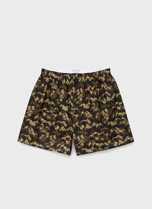 Mens Classic Boxer Shorts In Liberty Fabric Green Mount Olympus Mbox4701L Brfa