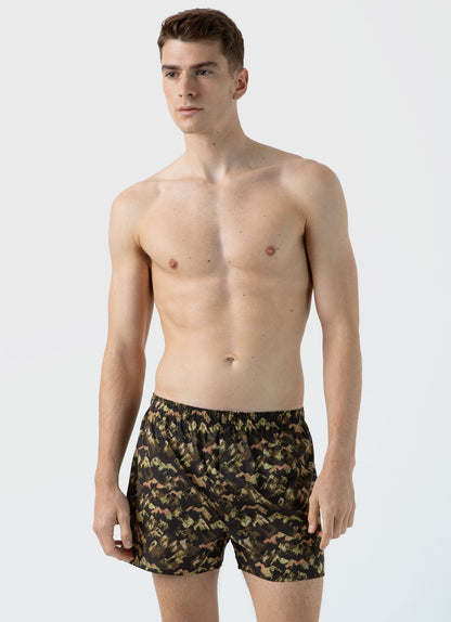 Mens Classic Boxer Shorts In Liberty Fabric Green Mount Olympus Mbox4701L Brfa