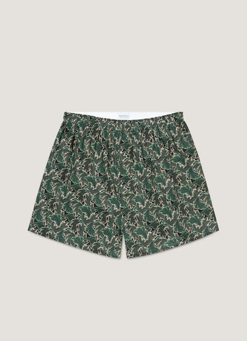 Men's Classic Boxer Short in Liberty Fabric in Midnight Green Canopy