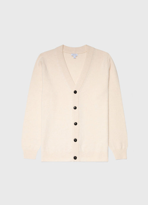 Mens Lambswool Cardigan In Ecru Mcar8187 Whcr