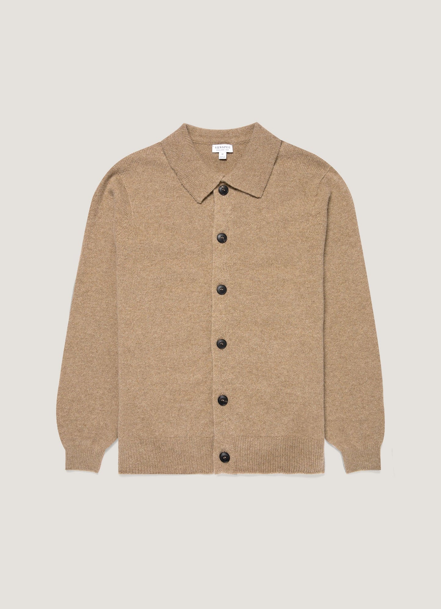 Mens Lambswool Cardigan In Sandstone Mcar8296 Brfc