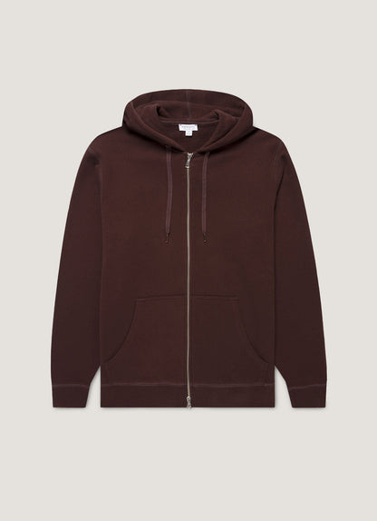 Mens Loopback Zip Hoodie In Truffle Mhod1517 Brgd