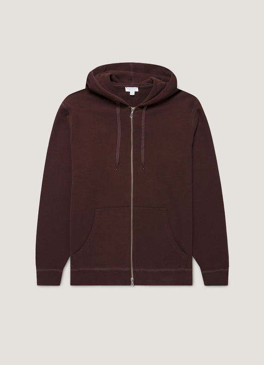 Mens Loopback Zip Hoodie In Truffle Mhod1517 Brgd