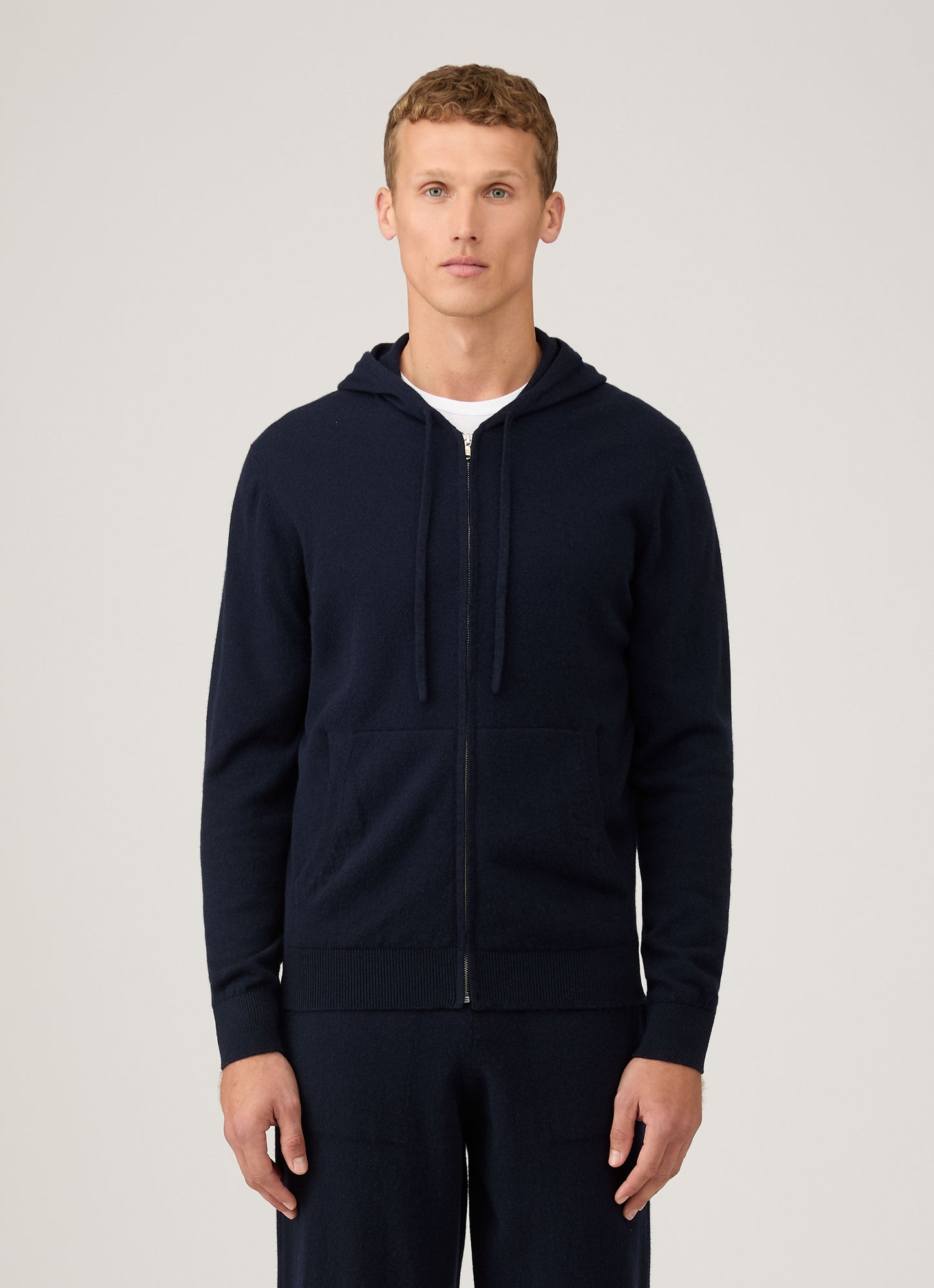 Mens Cashmere Hoodie In Navy Mhod8300 Buaa