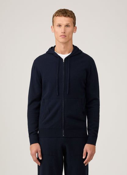 Mens Cashmere Hoodie In Navy Mhod8300 Buaa