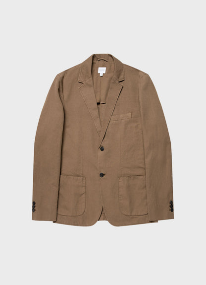 Unstructured Blazer In Dark Tan