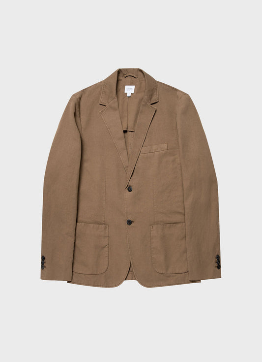 Unstructured Blazer In Dark Tan