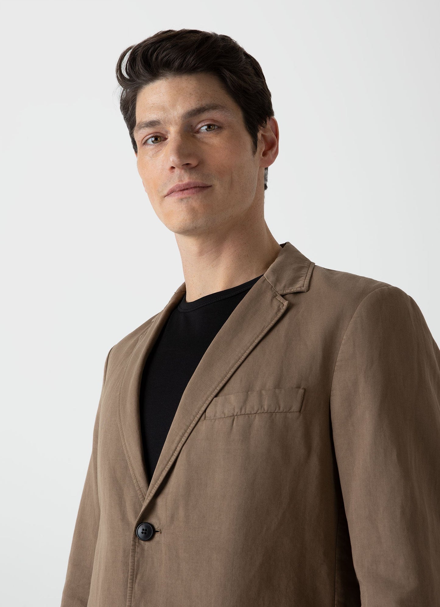 Unstructured Blazer In Dark Tan