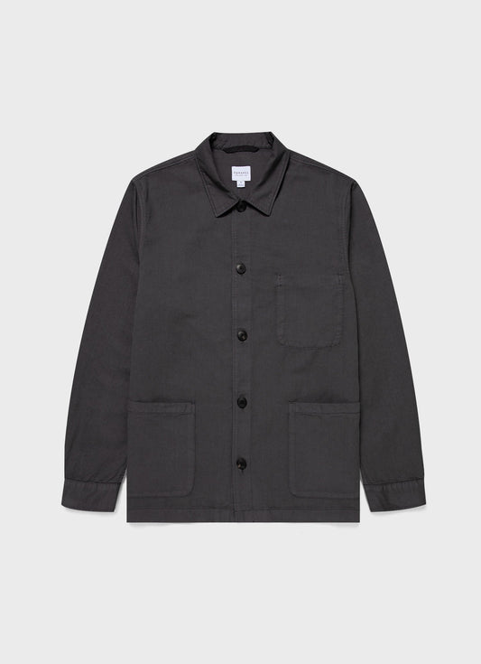 Mens Cotton Linen Twin Pocket Jacket In Charcoal Mjac7175 Gyab