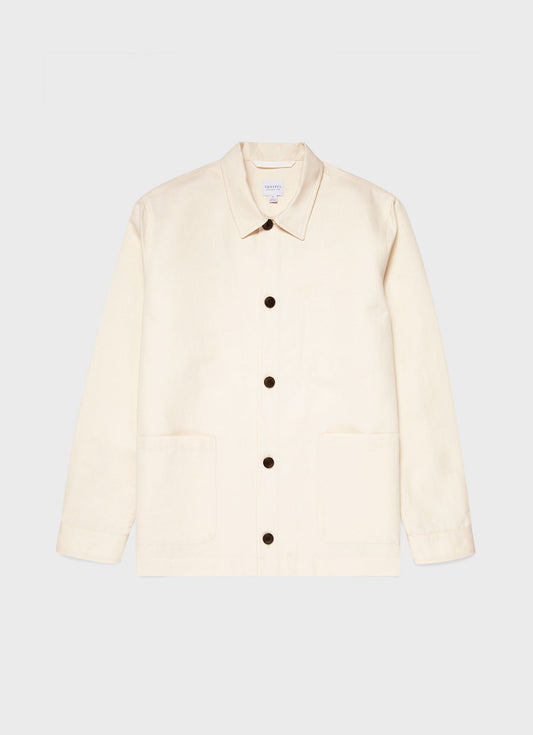 Mens Cotton Linen Twin Pocket Jacket In Undyed Mjac7102U Nuab