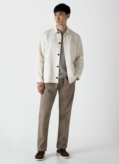 Mens Cotton Linen Twin Pocket Jacket In Undyed Mjac7102U Nuab