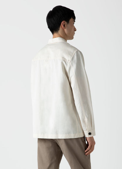 Mens Cotton Linen Twin Pocket Jacket In Undyed Mjac7102U Nuab