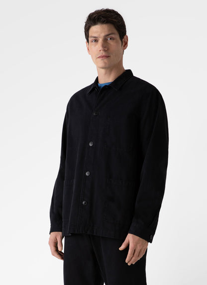 Mens Brushed Cotton Twin Pocket Jacket In Black Mjac7115 Bkaa