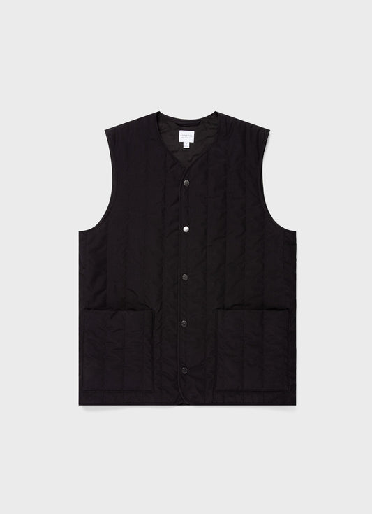 Mens Quilted Liner Gilet In Black Mjac7124 Bkaa