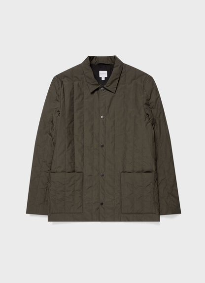 Mens Quilted Twin Pocket Jacket In Dark Olive Mjac7125 Gngw