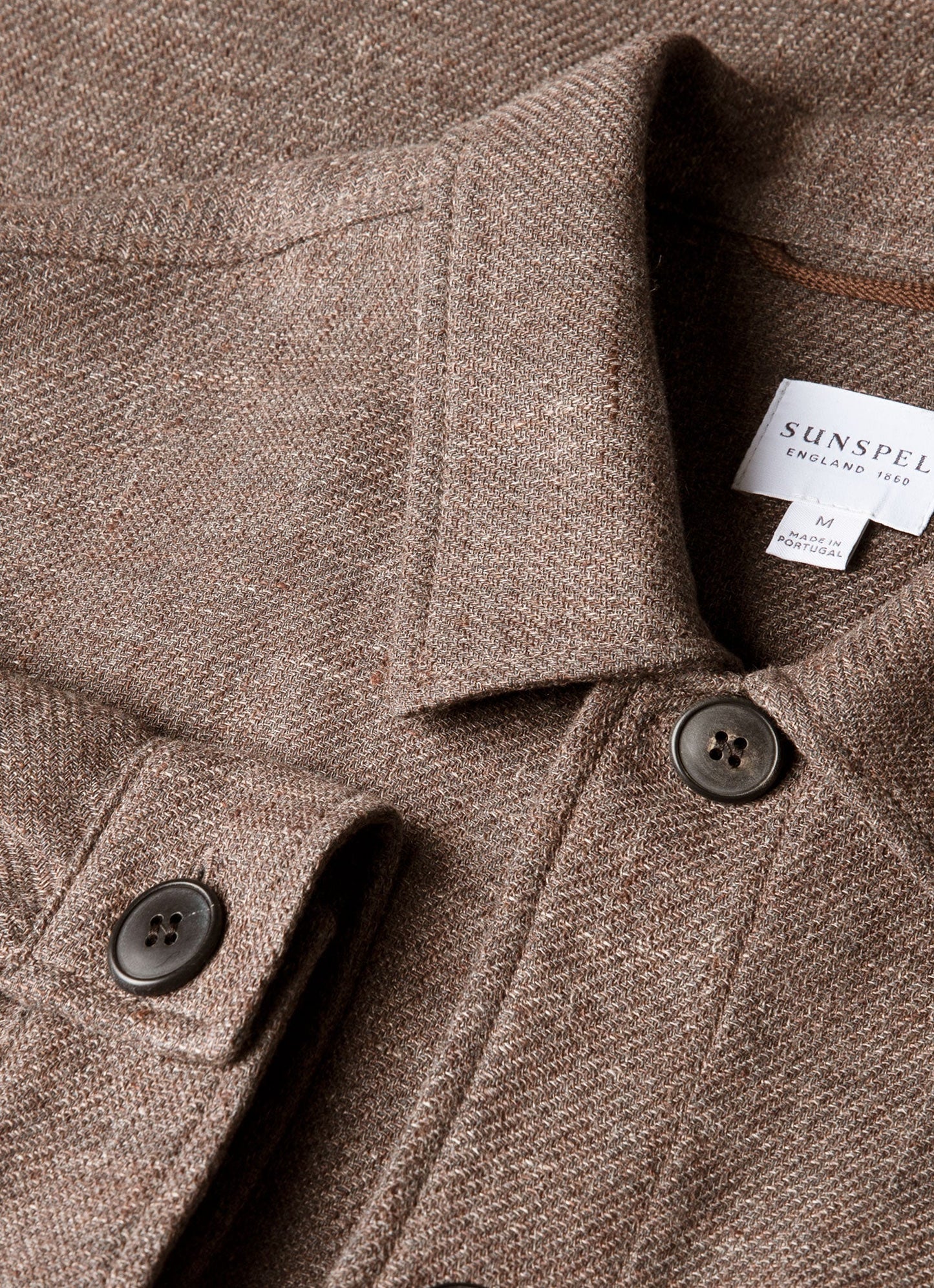 Mens Cotton Linen Twill Twin Pocket Jacket In Dark Cedar Mjac7166 Brgr