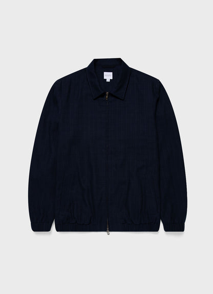 Mens Cotton Raffia Blouson Jacket In Navy Mjac7167 Buaa