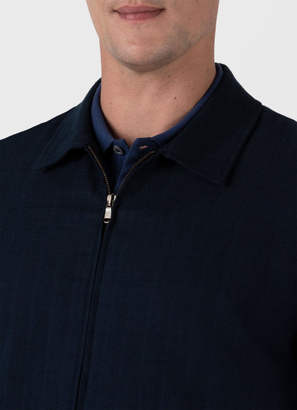 Mens Cotton Raffia Blouson Jacket In Navy Mjac7167 Buaa