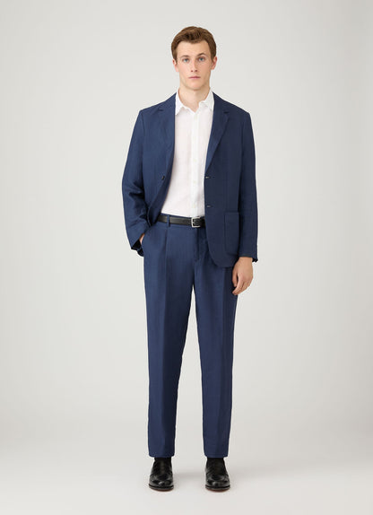 Mens Linen Blazer In Light Navy Mjac7186 Buaf