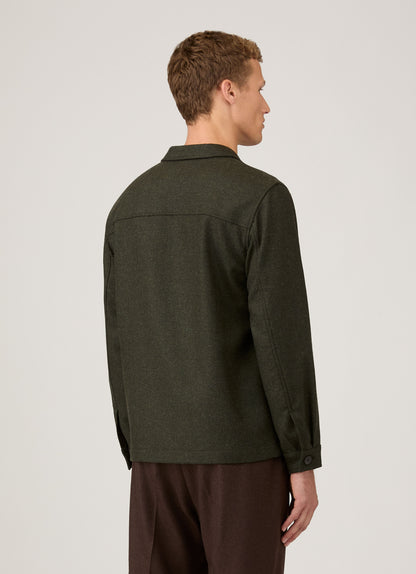 Mens Wool Twin Pocket Jacket In Drill Green Mjac7194 Gnhv