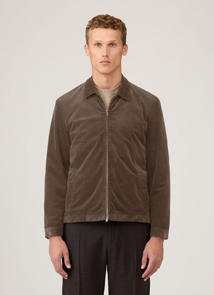 Mens Corduroy Harrington Jacket In Bark Mjac7195 Brgc
