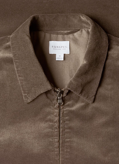 Mens Corduroy Harrington Jacket In Bark Mjac7195 Brgc