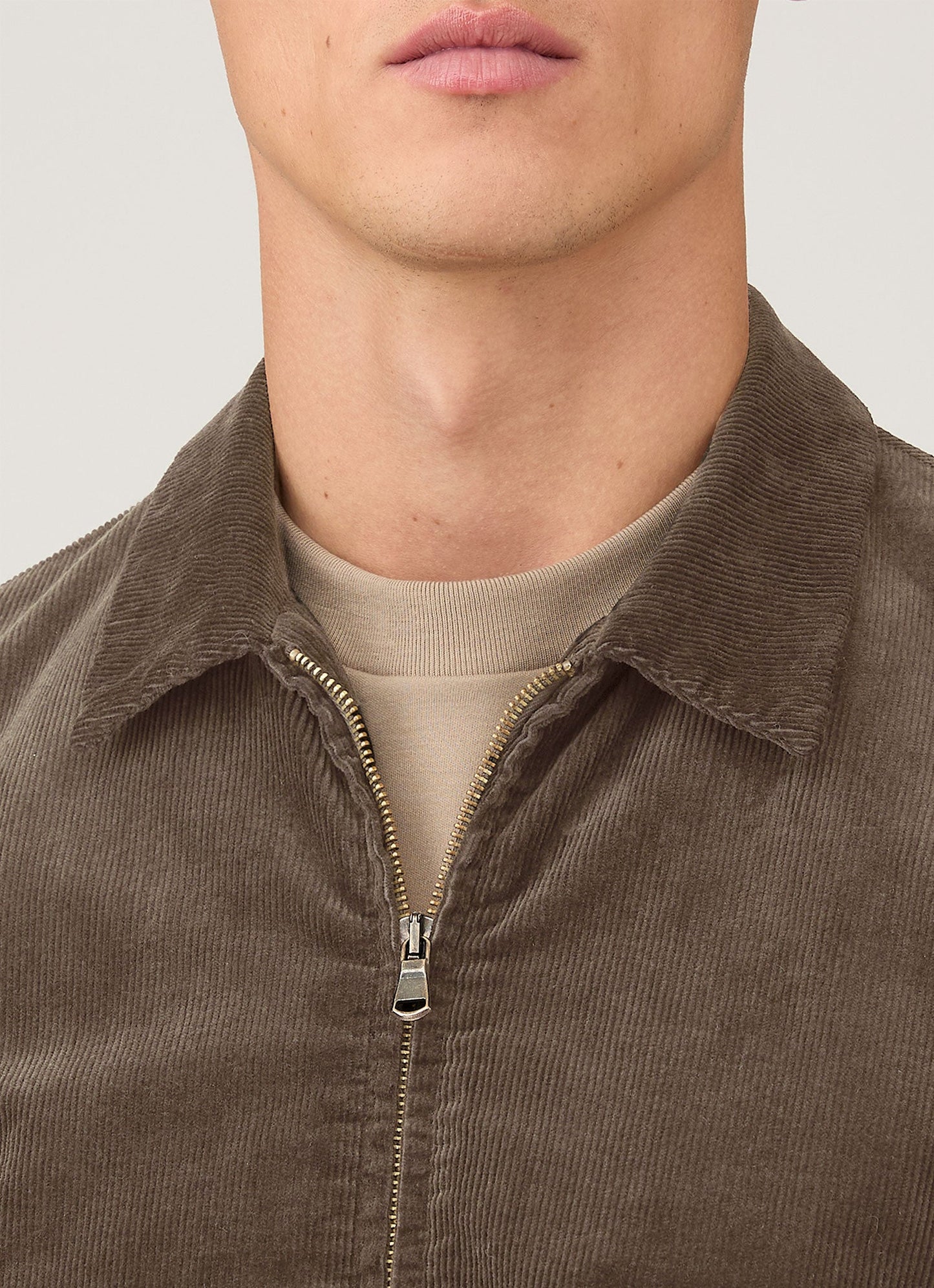 Mens Corduroy Harrington Jacket In Bark Mjac7195 Brgc