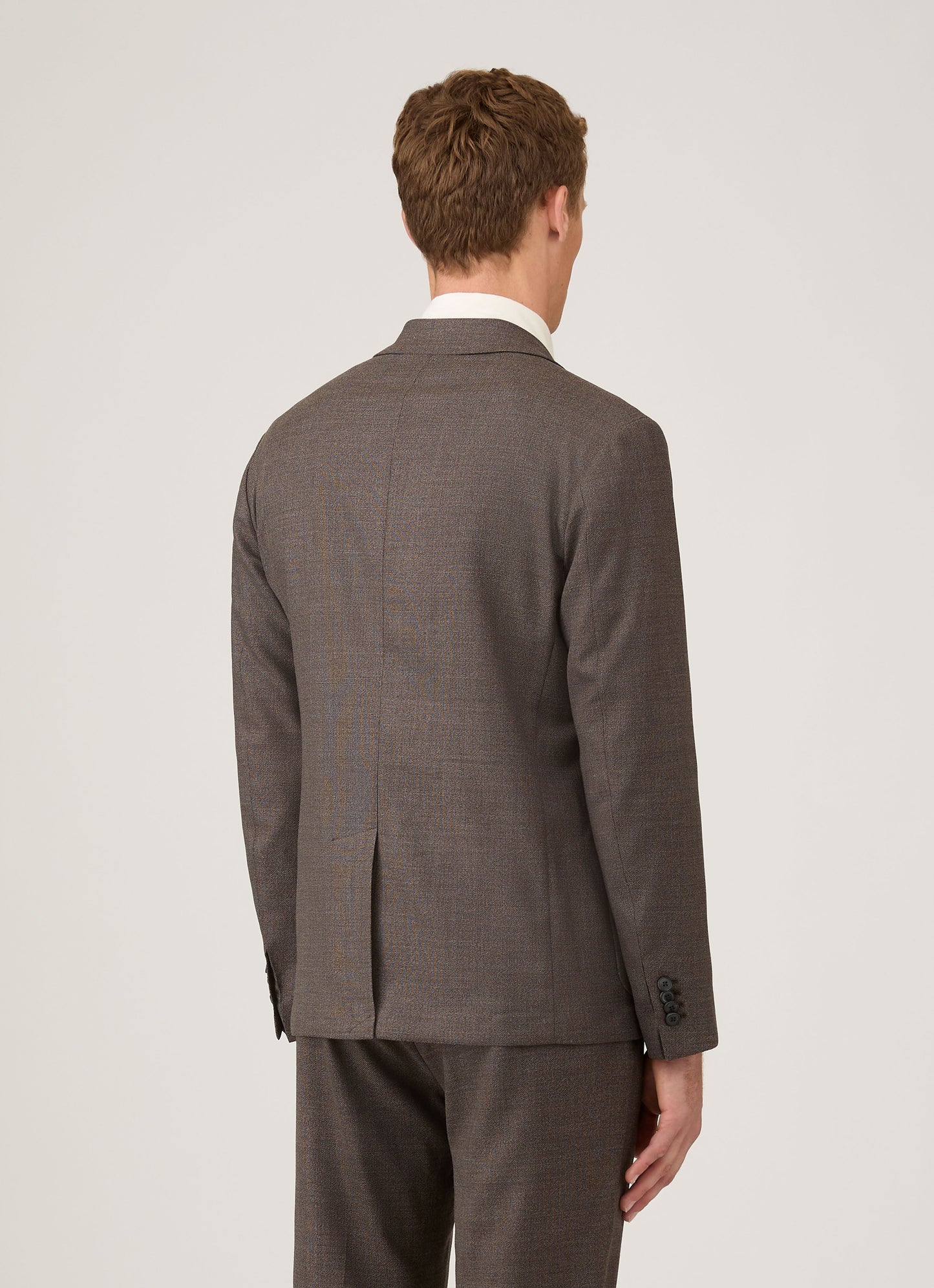 Mens Lightweight Travel Wool Blazer In Light Coffee Melange Mjac7197 Brfx