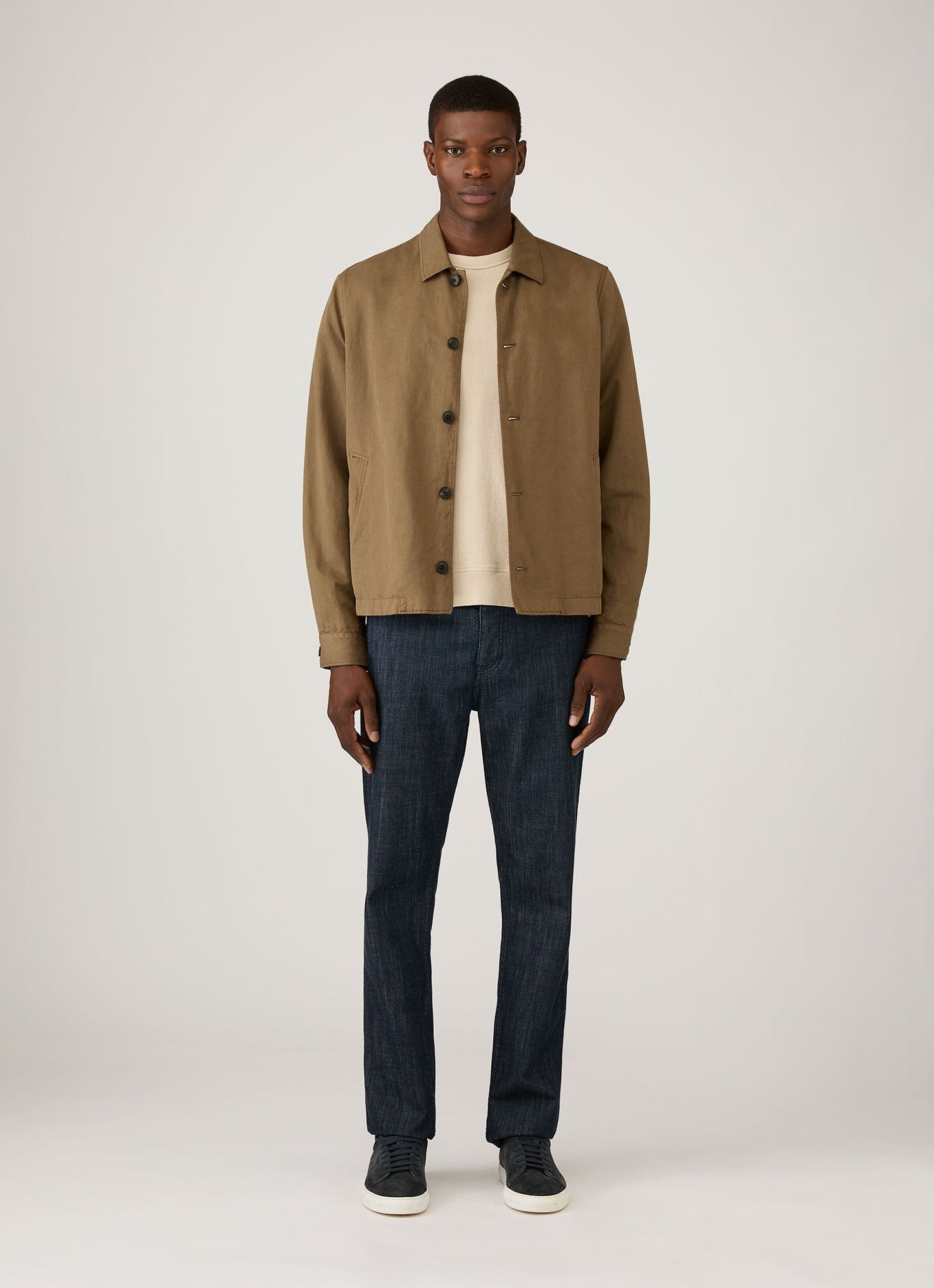 Mens Cotton Linen Jacket In Dark Cedar Mjac7207 Brgr