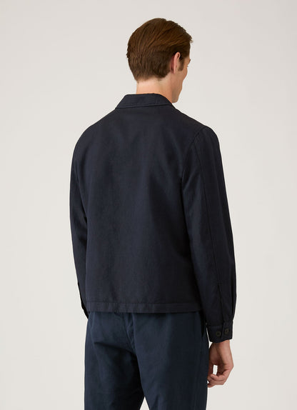 Mens Cotton Linen Jacket In Navy Mjac7207 Buaa