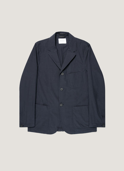Mens Lightweight Cotton Poplin Jacket In Navy Mjac7209 Buaa