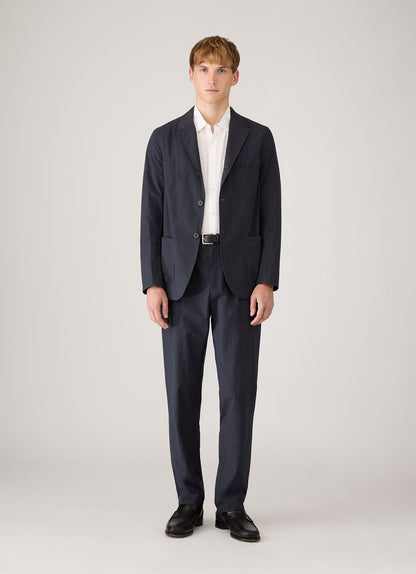 Mens Lightweight Cotton Poplin Jacket In Navy Mjac7209 Buaa