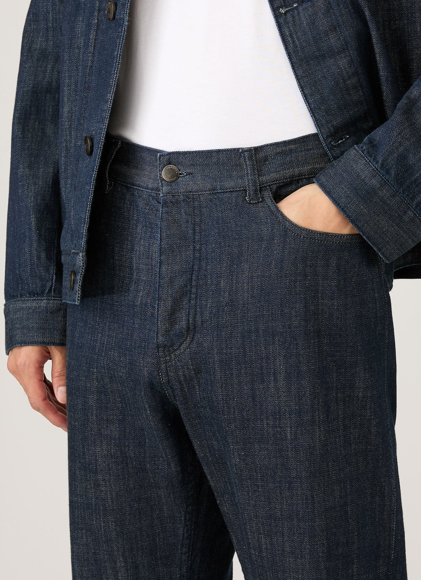 Mens Japanese Denim Jeans In Rinse Wash Denim Mjea3907 Bupc