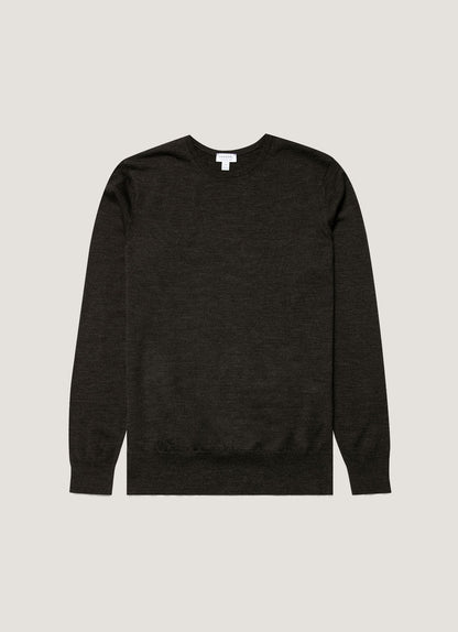 Ls Crew Neck Sweater In Charcoal Melange